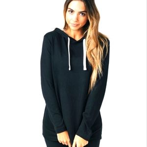 NWT ZYIA Black Lounge Boyfriend Hoodie Medium